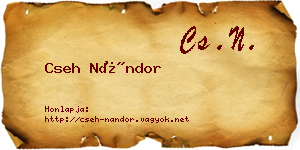 Cseh Nándor névjegykártya